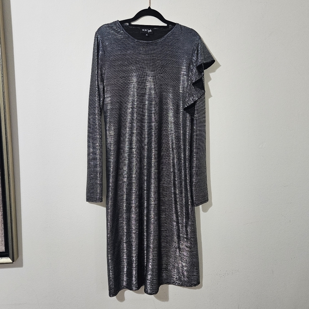 Wukogals Modest Silver Dress